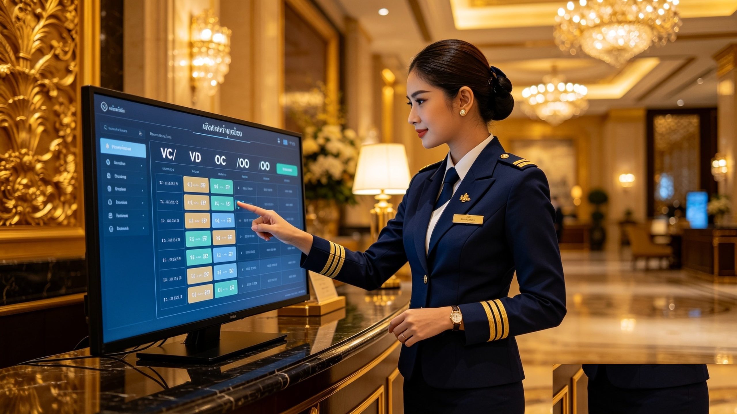 ระบบ Room Status โรงแรม แสดงการเชื่อมต่อระหว่าง Front Desk, Housekeeping และ PMS แบบ Real-Time