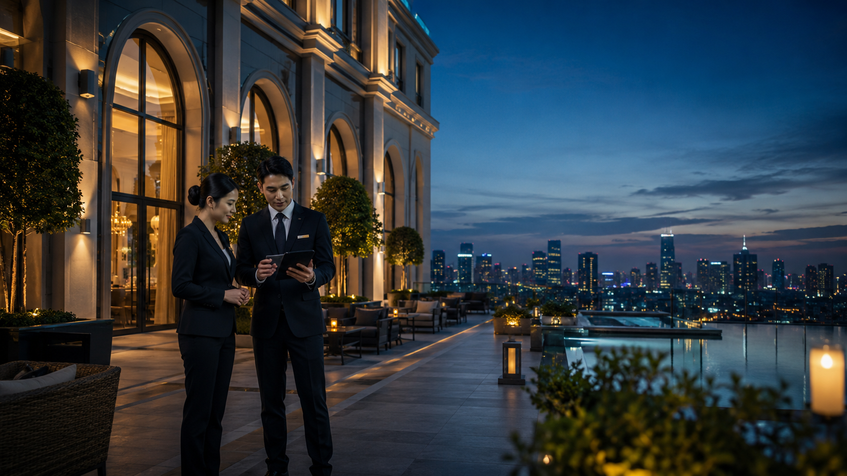 ภาพบริบทการบริหารงานและระบบสื่อสารสำหรับโรงแรม