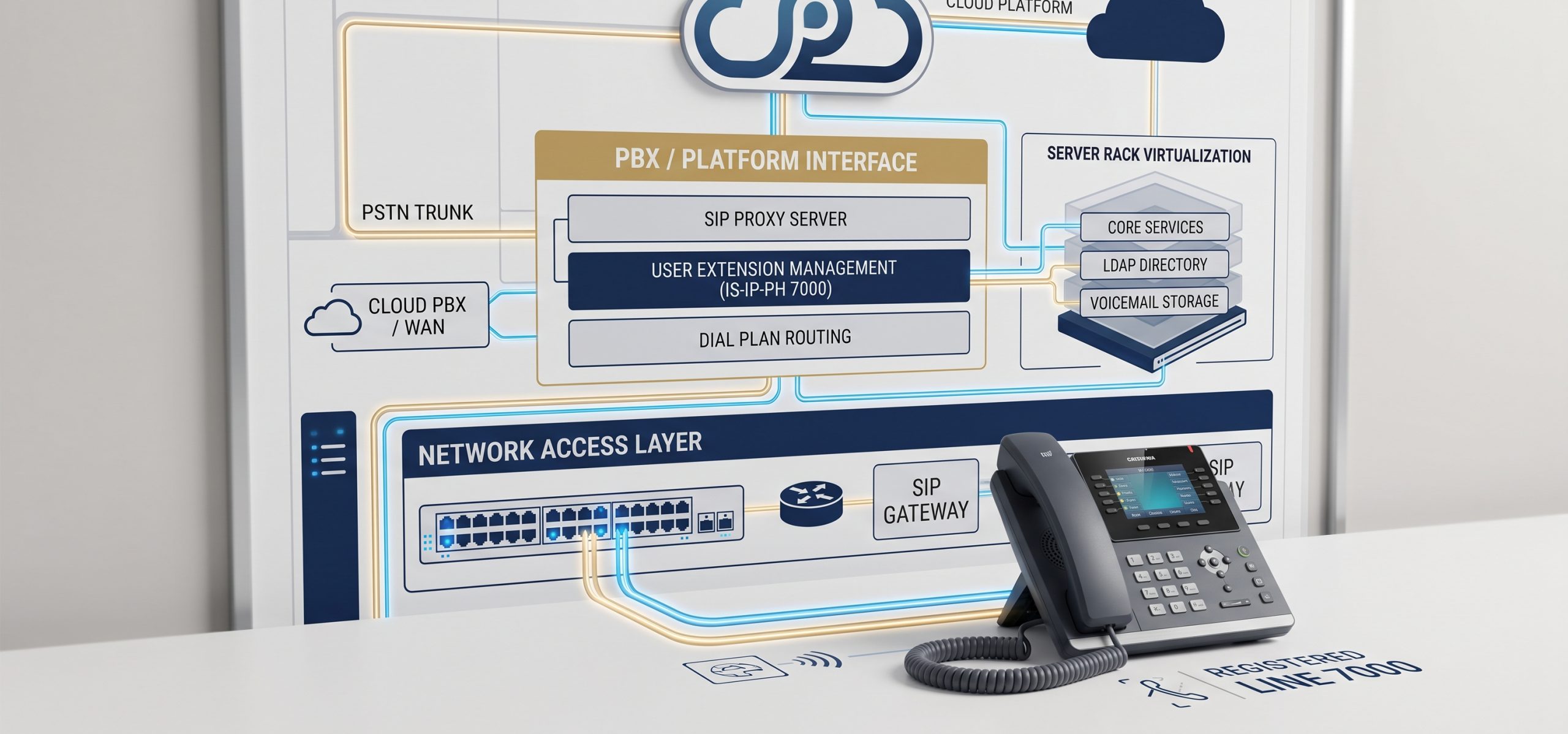 ภาพประกอบโทรศัพท์ร่วมกับระบบ PBX หรือ Platform เดิม