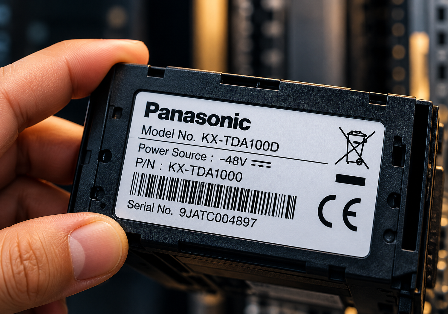 ตัวอย่างรูปอุปกรณ์และฉลาก KX-TDA100D